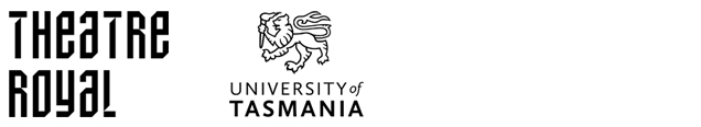 Theatre Royal and UTAS logos in black on a white background