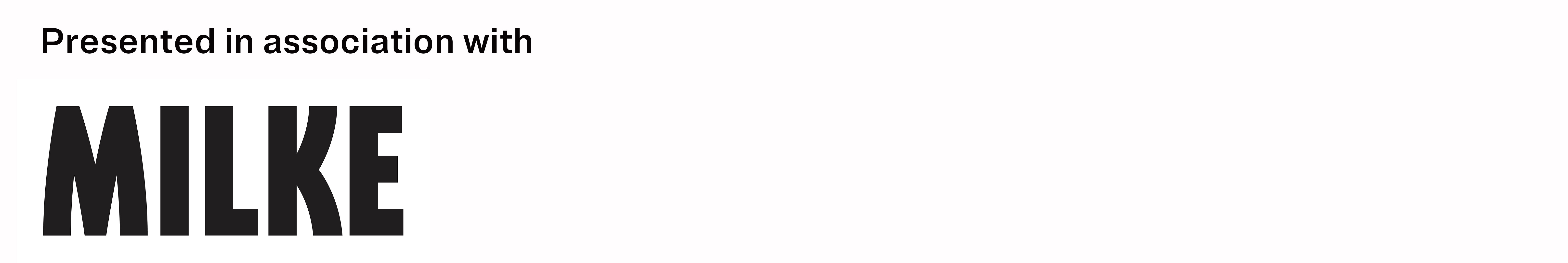 A black and white text based logo for MILKE