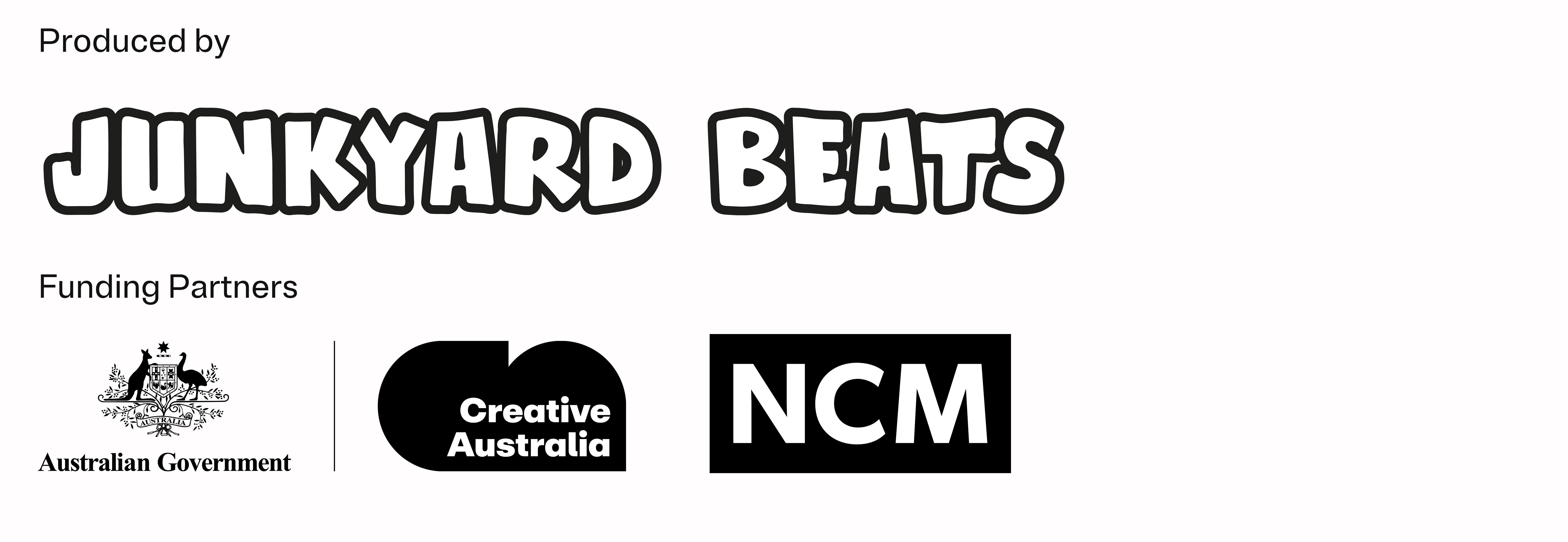 A series of logos - Junkyard Beats, Creative Australia, NCM