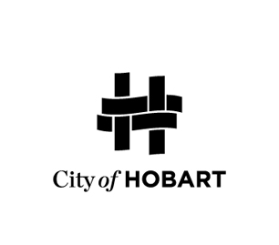 City of Hobart's logo in mono black sits on a white background