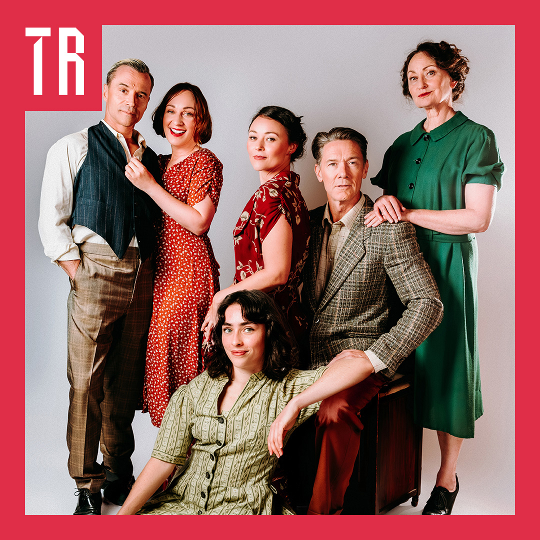 A family portrait of characters from 1950s Australia