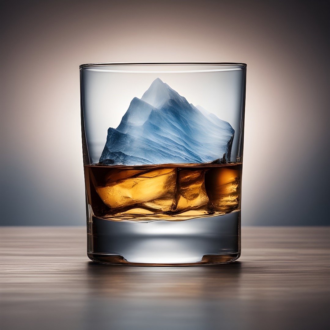 Ice in a glass Ice in a glass