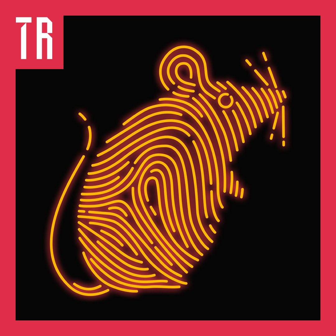 The Mousetrap a logo featuring grphical mouse formed out of a fingerprint/