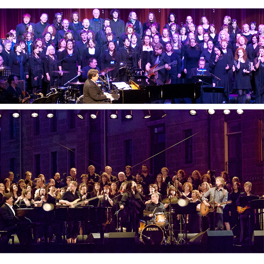 Southern Gospel collage image two images of a large choir