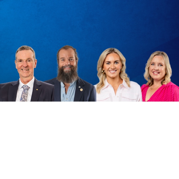 Image: supplied Photo of four adults on a blue background