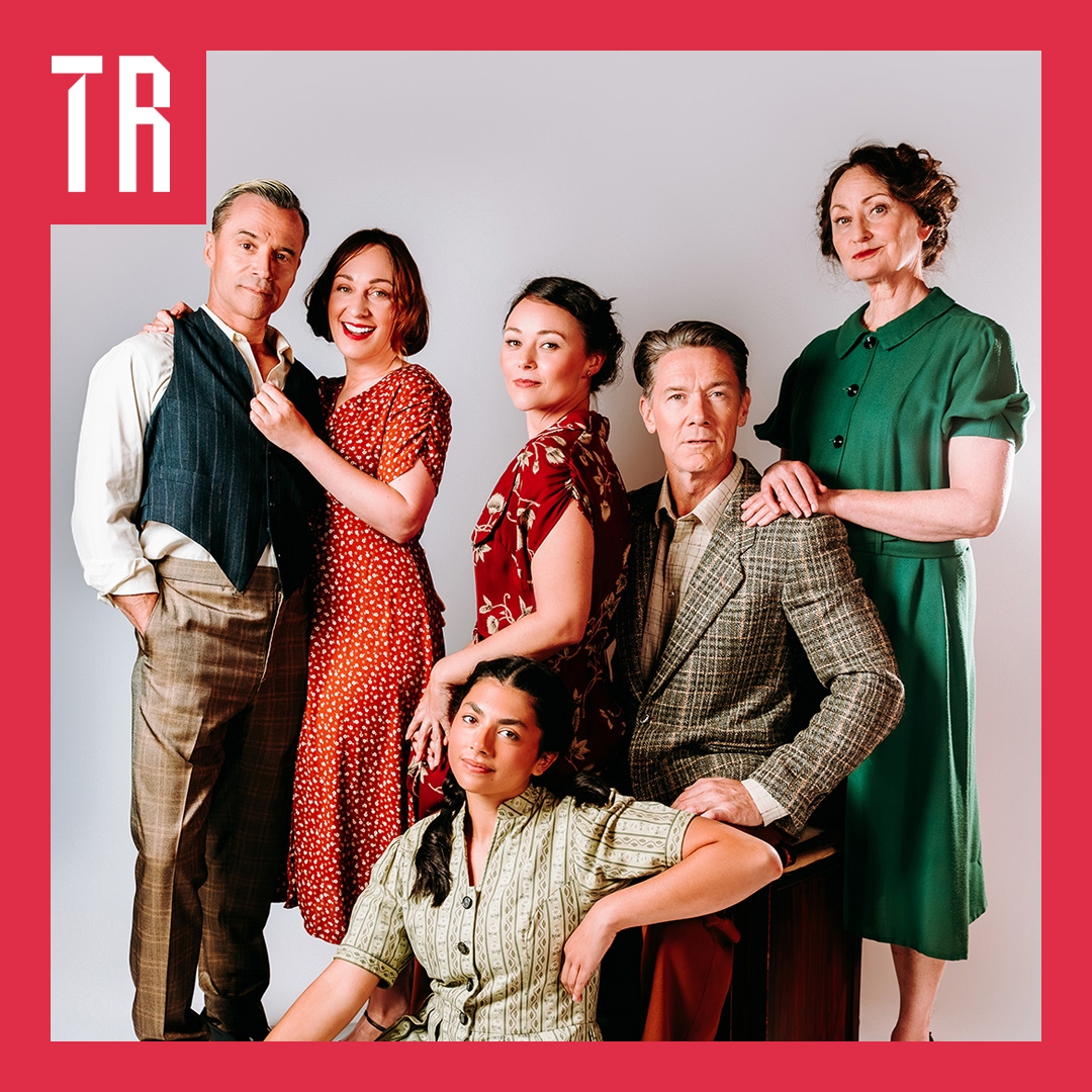 A family portrait of characters from 1950s Australia