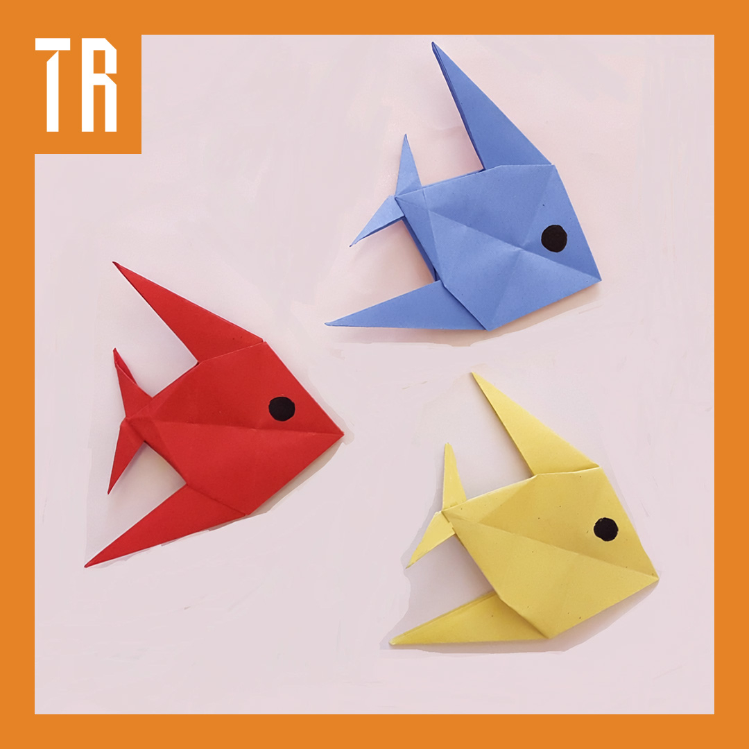 three origami fish