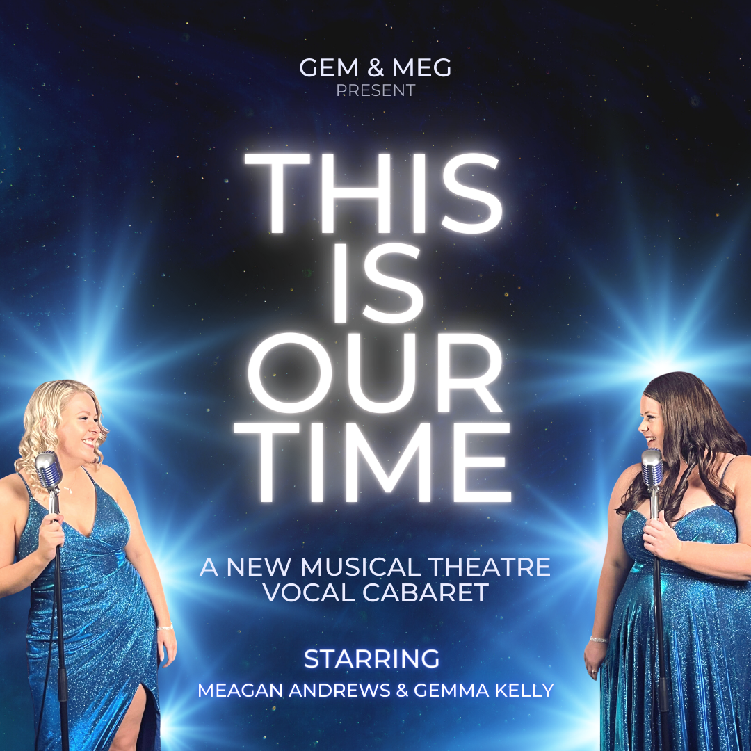 This Is Our Time Image of two women singing, they are dressed in blue and looking at each other
