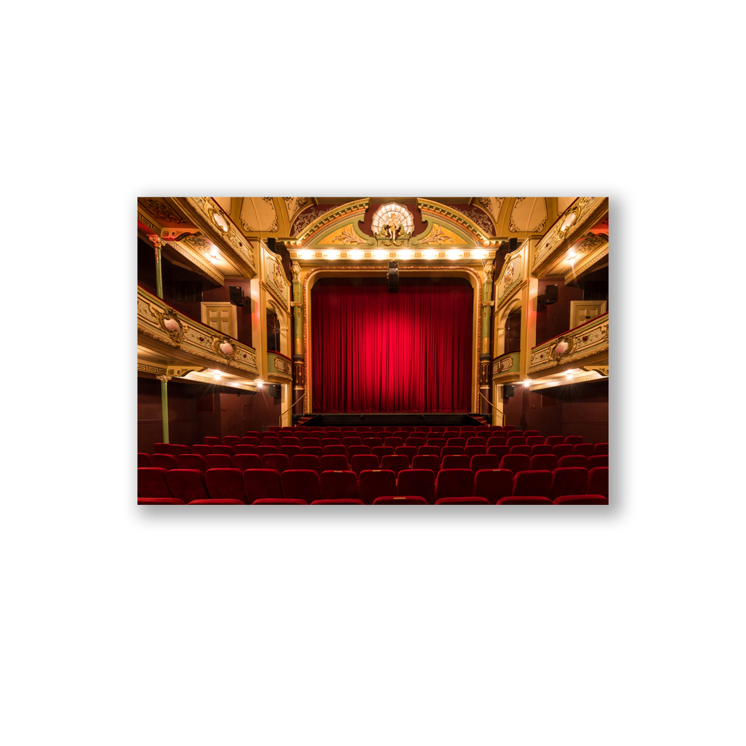An image of the interior of the Theatre Royal on a magnet. The Magnet sits on a white background. 