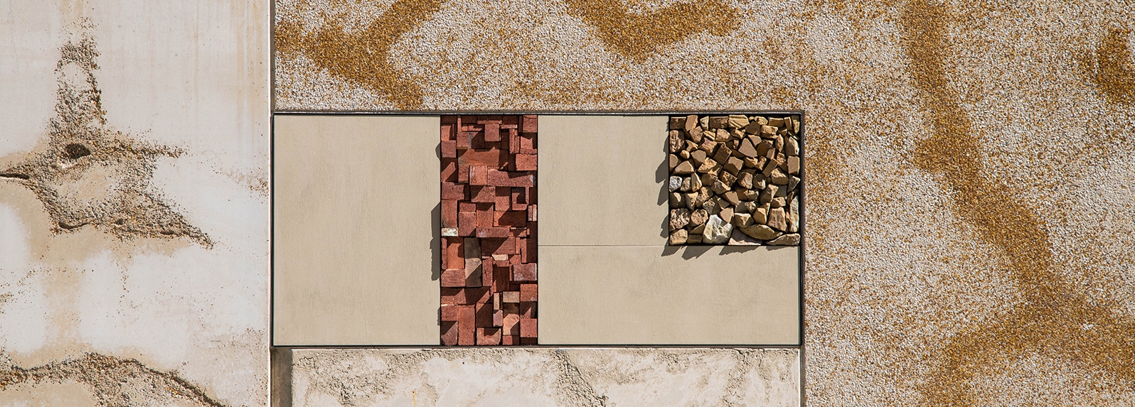 An abstract photo featuring textures from the building